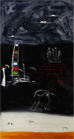 Mia Boe This Is How We Walk On The Moon, 2025; acrylic and oil on linen; 224 x 120 cm; enquire