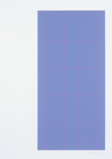 Robert Jacks Red Grid, 1974; silkscreen print; sheet 66 x 51 cm, image 53.8 x 25.4 cm; enquire