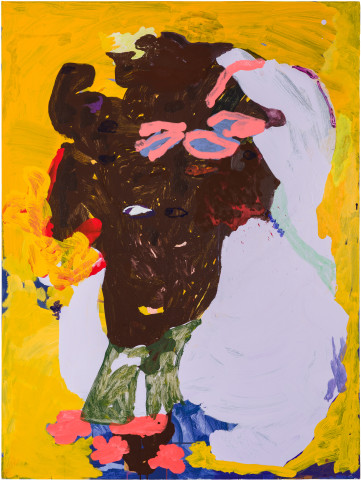 Tom Polo floral footsteps, 2020; acrylic and Flashe on canvas; 182 x 138 cm; more info; enquire