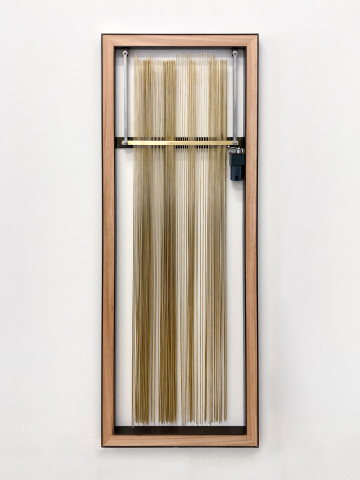Marley Dawson Hum (louis), 2022; brass, steel, timber, electrics; 184 x 71 x 6 cm; more info; enquire