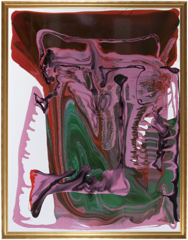 Dale Frank Self Portrait with amorous Tapeworms, 2013; varnish on canvas; 200 x 260 cm; enquire