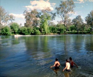 Anne Zahalka The Boys, Murray River, 2002; type C photograph; 115 x 145 cm; Edition of 12; enquire