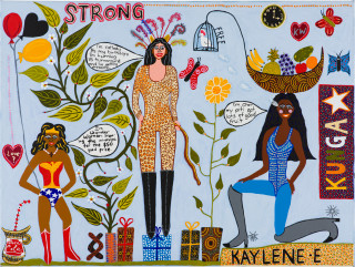 Kaylene Whiskey Strong Kungkas, 2019; acrylic on linen; 91 x 122 cm; enquire