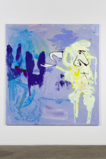 installation view; Tom Polo legs, lungs, 2026; acrylic and Flashe on polycotton; 213 x 198 cm; enquire