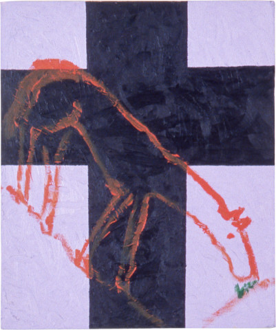 John Nixon and Jenny Watson Cross & Horse, 1983; oil and acrylic on canvas; 61 x 51 cm; enquire