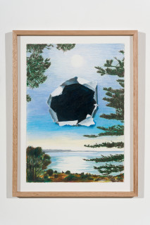 Callum Morton The Hole Story #8, 2025; pencil and gouache on paper; 42 x 30 cm; enquire