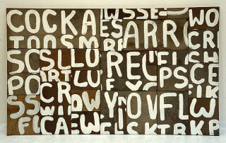 Rosalie Gascoigne Cockatoos, 1991; board on wood; 123 x 205 cm; enquire