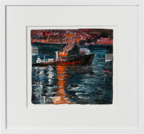 Fiona Hall arcane hades, 2019; oil paint on aluminium drink cans; 54 x 58 cm; enquire