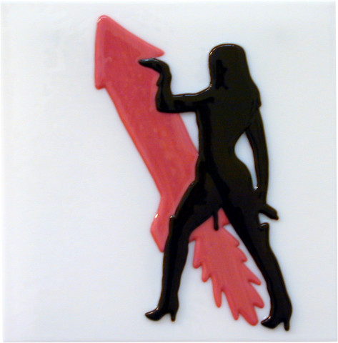 Kathy Temin Frozen Moment: Posing, 9, 2002; fused glass; 31 x 31 cm; enquire