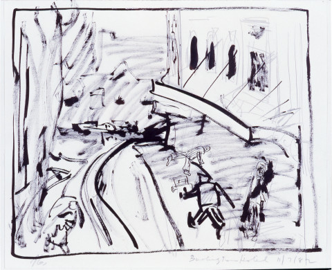 Kevin Connor Burlington Hotel, 1985; ink on paper; 49 x 41 cm; enquire