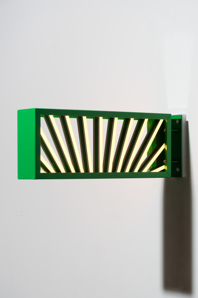 Callum Morton City Lights #4, 2026; steel, 2Pac polyurethane, lights; 30 x 83 x 15 cm; enquire
