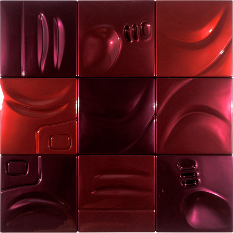 Patricia Piccinini Dangerous, 2002; ABS plastic and automotive paint; 150 x 150 x 5 cm; 9 panels; enquire