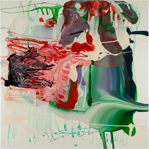 Dale Frank Cercis Candensis Flame Fanny, 2011; varnish on canvas; 200 x 200 cm; enquire
