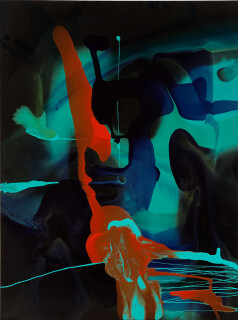 Dale Frank His web history was something he thought he had kept hidden, 2011; varnish on canvas; 160 x 120 cm; enquire