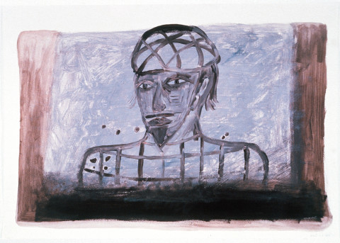 Gareth Sansom Ram, 1989; acrylic on paper; 56 x 76 cm; enquire