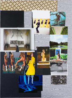 Jacqueline Fraser THE MAKING OF BEATRIZ AT DINNER 2019, 2019; collaged mixed media; 122 x 90 cm; enquire