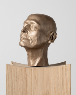 Julie Rrap Brazen Heads (detail), 2026; bronze, wood; 12 parts; 161 x 24 x 24 cm each, dimensions variable based on installation configuration; Edition of 2 + 1 AP; enquire
