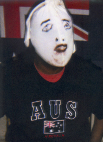 Destiny Deacon Goodie hoodie - man (A), 2007; Lightjet print from Polaroid original; 54 x 40 cm; Edition of 8 + 2 APs; enquire