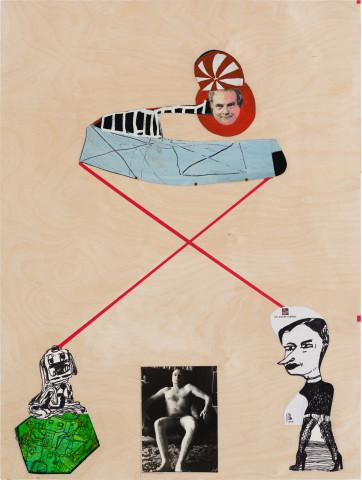 Gareth Sansom Strike a pose, 2021; mixed media on plywood; 80 x 60 cm; more info; enquire