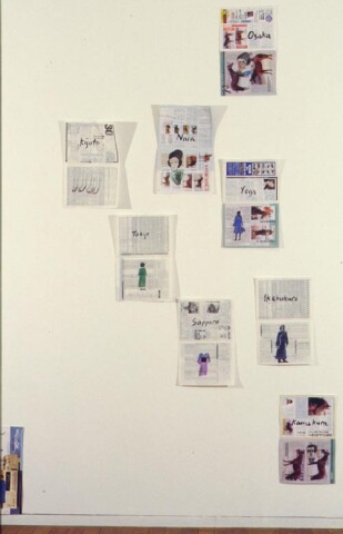 Jenny Watson Group 6: Places, 1999; (Horse racing magazine); Pelikan and Schminke watercolour on Japanese found papers; dimensions variable; enquire
