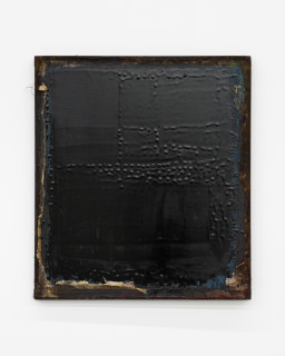 Kirtika Kain The Solar Line XXV, 2020; tar, disused silk screen; 67 x 58 cm; more info; enquire