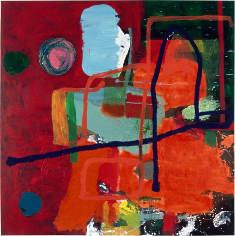 Dale Frank The Traditional Painting, 1996; fluro, acrylic and enamel on linen; 200 x 200 cm; enquire