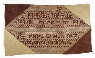 Newell Harry untitled (Cape Flat / Kape Shack), 2007; from the series gift mat; Pandanus and dye; 112 x 212 cm; irregular; enquire