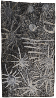 Nyapanyapa Yunupiŋu Ganyu, 2018; 1956-18; natural earth pigments on bark; 109 x 61 cm; enquire