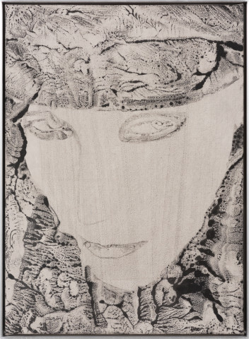 David Noonan Aubery, 2023; liquid pigment on hand-dyed fabric, aluminium frame; 57.5 x 42 x 4 cm; more info; enquire