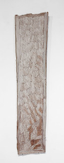 Nyapanyapa Yunupiŋu Gundu II, 2012; 4255R; natural earth pigments on bark; 130 x 31 cm; enquire