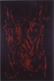Lindy Lee The Fall, 1987; oils and wax on canvas; 215 x 143 cm; enquire