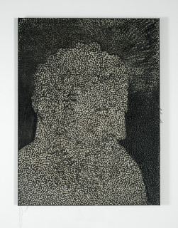 Daniel Boyd Untitled (H), 2012; oil, charcoal and archival glue on canvas; 107 x 82 cm; enquire