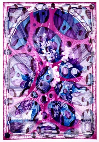 Gary Carsley Reverse Meissen 10, 2002; from the series Trompe-L'Oeil - A Society 4 Beautification Project; Cut layered laser copy, pantone coated colour selection on oversized 250 gsm Neuseidler card; 50 x 43 x 7 cm; Edition of 20; enquire