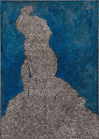 Daniel Boyd Untitled (AIAMTHMFS), 2020; oil, acrylic, charcoal and archival glue on canvas; 198 x 142 cm; more info; enquire