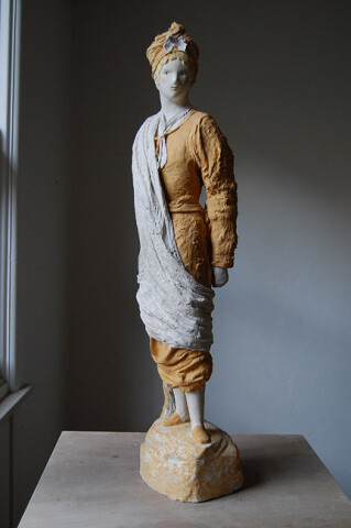 Linda Marrinon Regency Fancy Dress, 2011; painted and tinted plaster and muslin, ; 86 x 24 x 23 cm; enquire