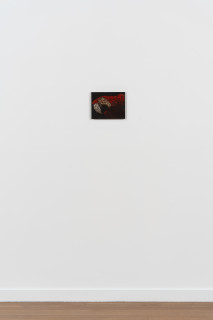 installation view; Daniel Boyd Untitled (PDWNCN), 2004-2025; oil and archival glue on canvas board; 25 x 20.5 cm; enquire
