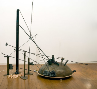 Mikala Dwyer 1, 2009; magnets, steel, wood, coins; 204 x 220 x 130 cm; enquire