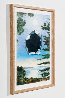 Callum Morton The Hole Story #8, 2025; pencil and gouache on paper; 42 x 30 cm; enquire