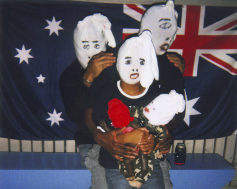 Destiny Deacon The goodie hoodie family, 2007; Lightjet print from Polaroid original; 80 x 100 cm; Edition of 8 + 2 APs; enquire