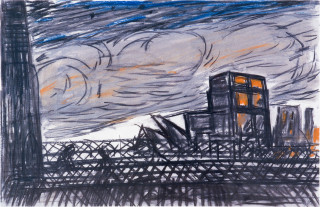 Kevin Connor Study, Bridge Walkway, 1984; work on paper; 56 x 82 cm; enquire