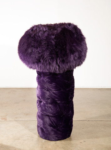 Kathy Temin Purple Tree, 2015; Synthetic fur, steel, synthetic filling; 165 x 96 x 96 cm; enquire
