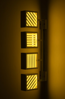 Callum Morton City Lights #3, 2026; steel, powder coating, lights; 96 x 32.5 x 12 cm; enquire