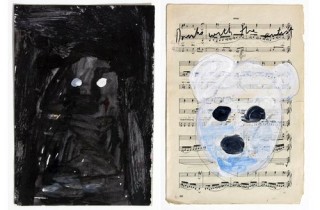 Newell Harry Untitled, 2006; gesso and oil stick on music sheet paper; 27.5 x 38 cm; enquire
