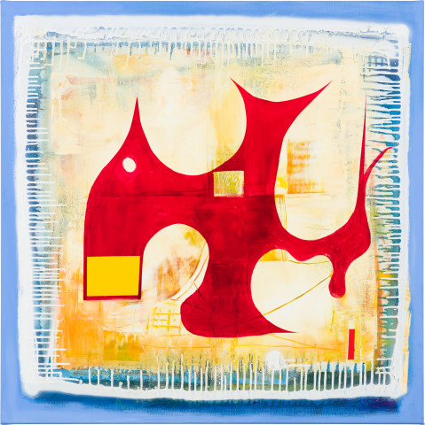 Gareth Sansom Arabesque #2, 2024; oil and enamel on linen; 100 x 100 cm; more info; enquire