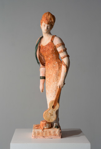Linda Marrinon Woman with Requinto, 2016; painted plaster; 71 x 20 x 19 cm; enquire