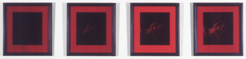 Untitled I (After Francisco de Herrera), 1986, photocopy, acrylic on stonehenge paper, 4 parts, overall size: 29 x 121 cm
