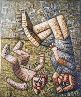 Keith Looby Smashed dolls, 1983-84; from the series Bureaucracy Suite; oil on canvas; 185 x 155 cm; enquire