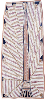 England Bangala Edible Plant, 1989; natural ochre pigments on Stringybark; 77 x 32 cm; enquire