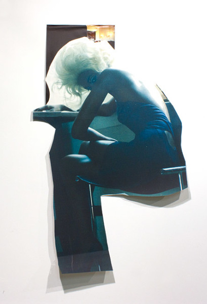 Jacqueline Fraser The Making of 8 Mile 2012, 2012; archival card, duratrans, magazine clippings, paint, archival glue, wood grain contact, cling wrap, gold foil paper, plastic sheeting; dimensions variable; enquire
