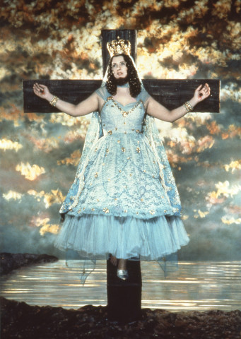 Pierre et Gilles Saint Affligée (Pascale Borel), 1991; painted photograph; 133.7 x 106.2 cm; enquire